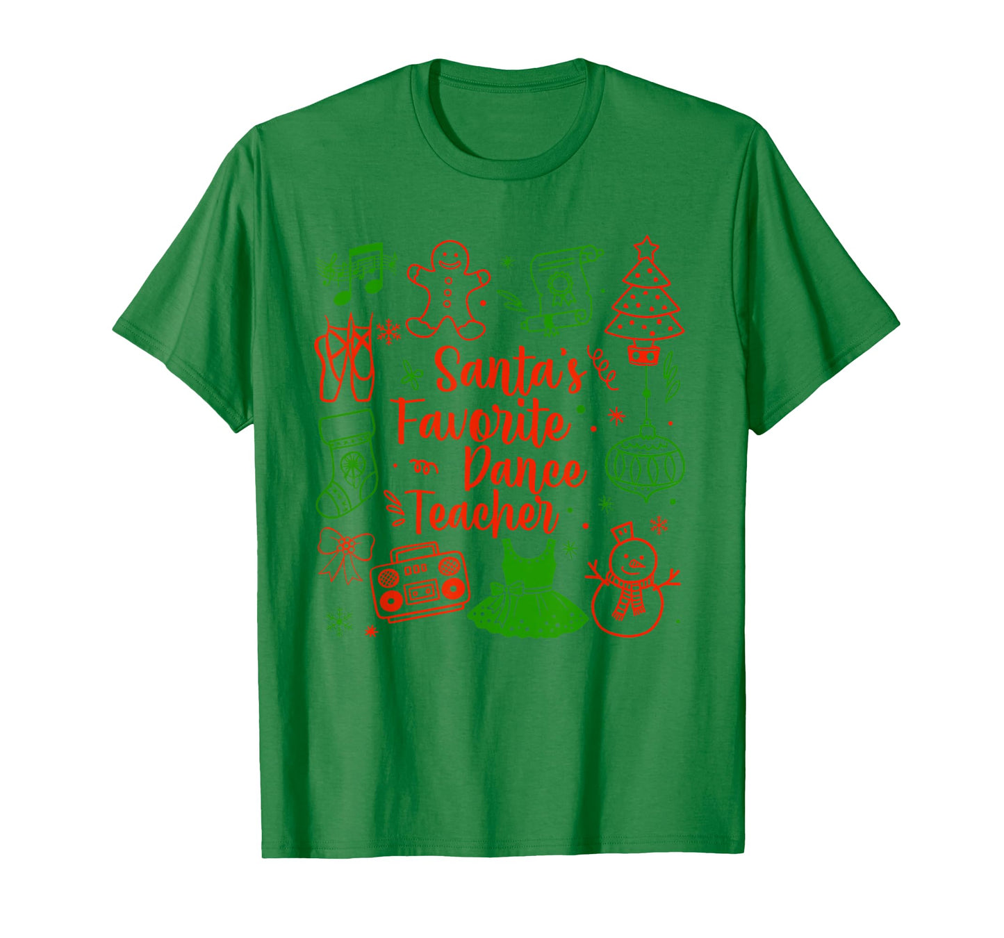 Santa's Favorite Dance Teacher Instructor Christmas Dancer T-Shirt