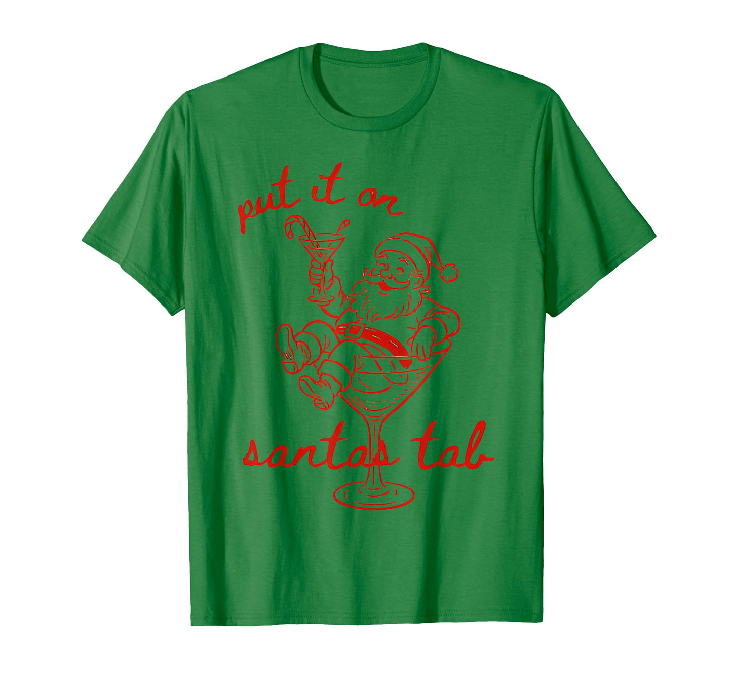 Put It On Santas Tab Funny Christmas Santa Cocktail Retro T-Shirt