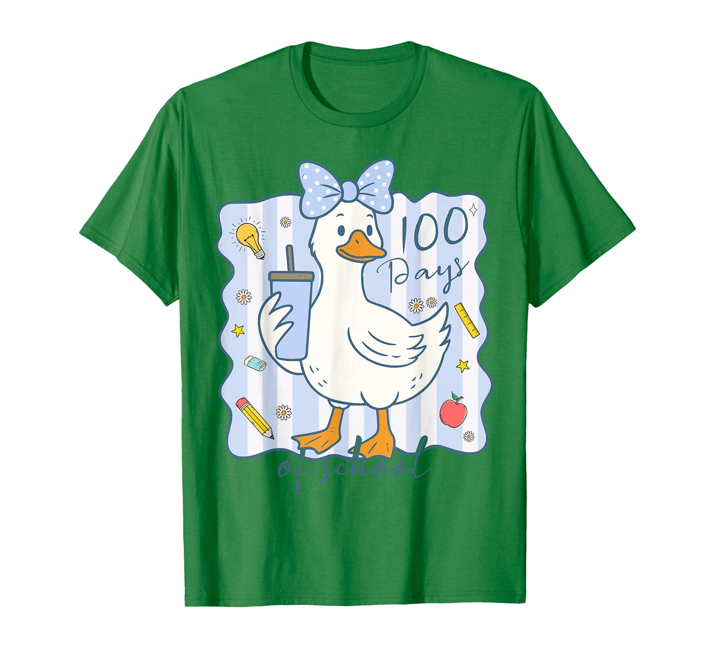 100 Days of School Goose 100th Day of School Boys Girls Kids T-Shirt