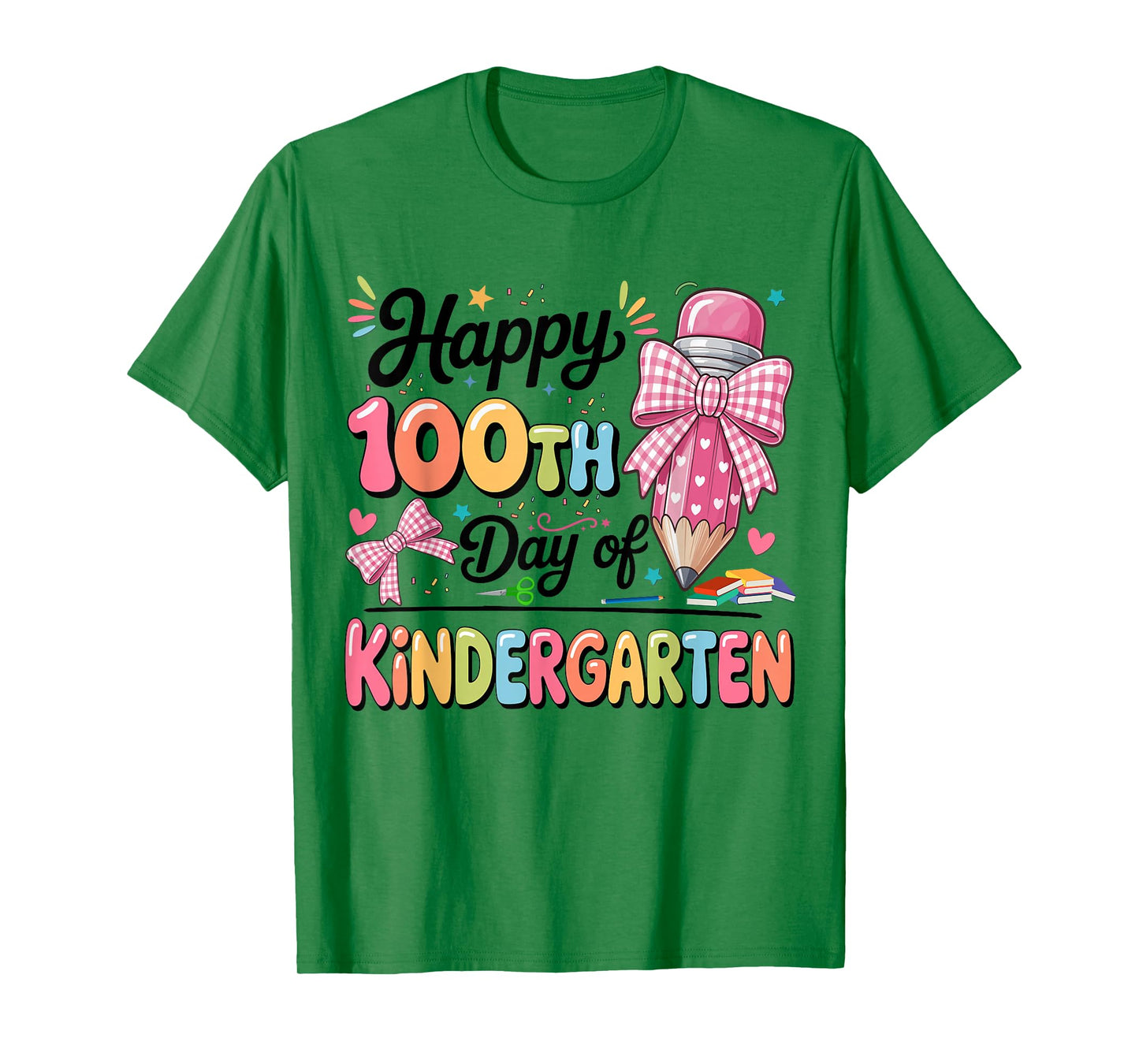 Happy 100 Days of School Kindergarten Teacher Girls Kids T-Shirt