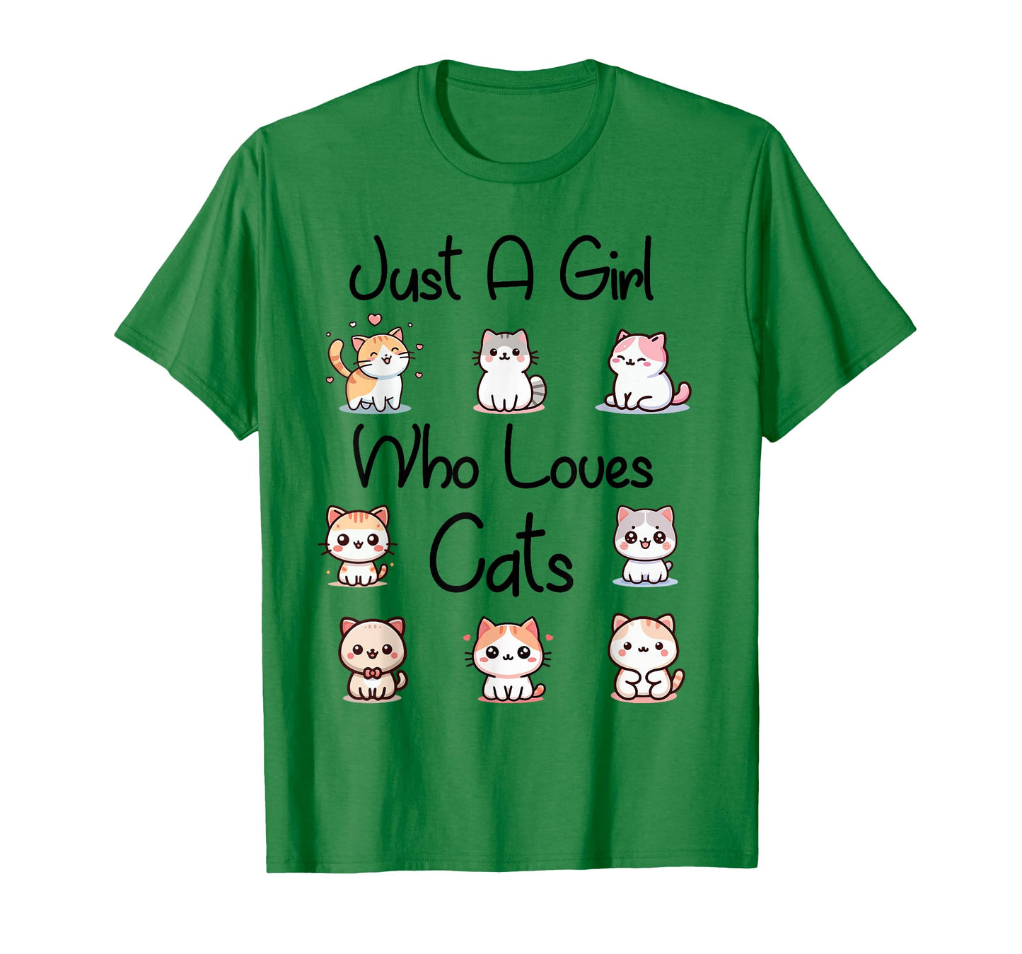 Toddler Just A Girl Who Loves Cats Women Kids Cute Kitty Cat T-Shirt