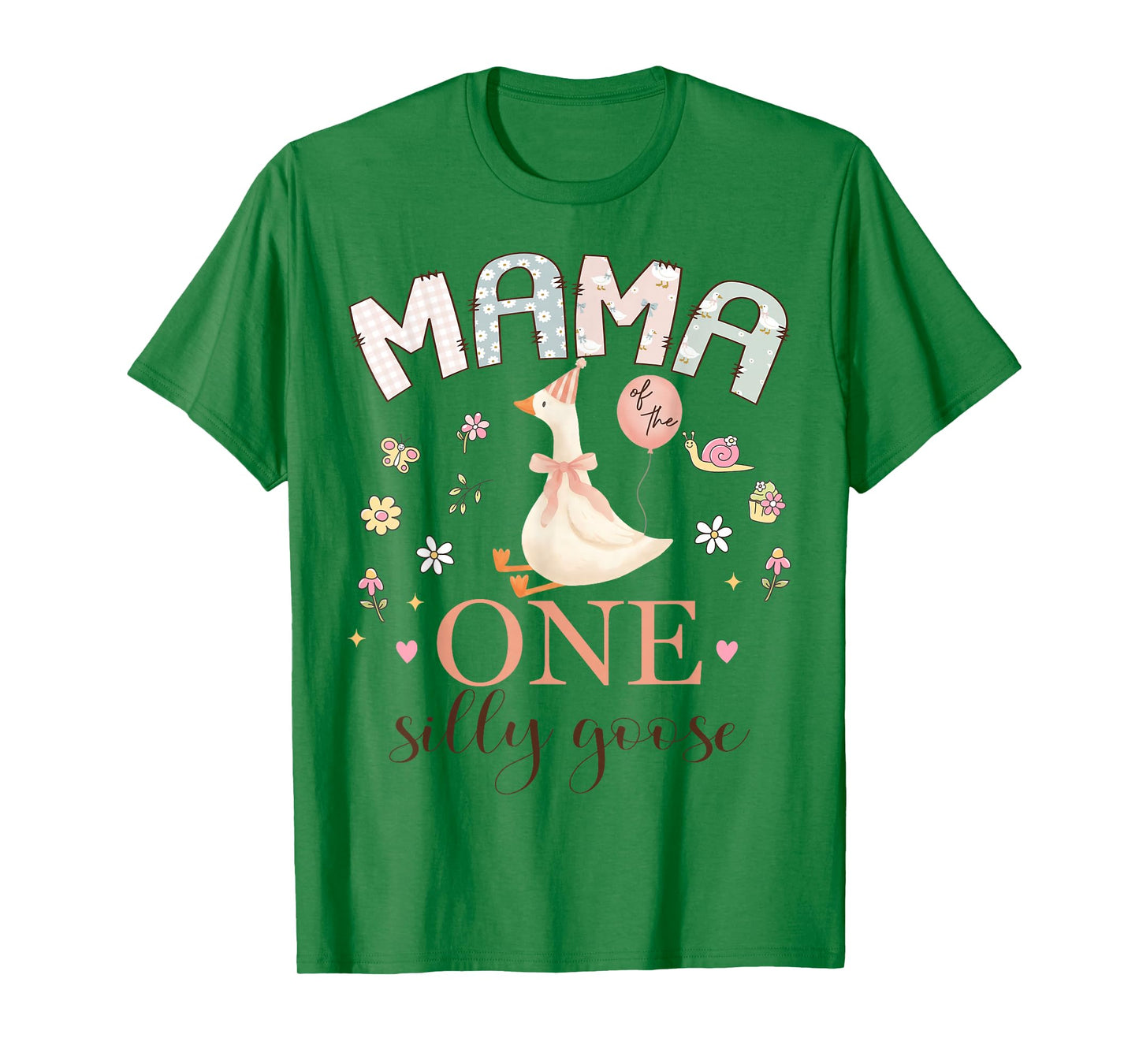 Mama of The One Silly Goose 1st Birthday Girl Matching T-Shirt
