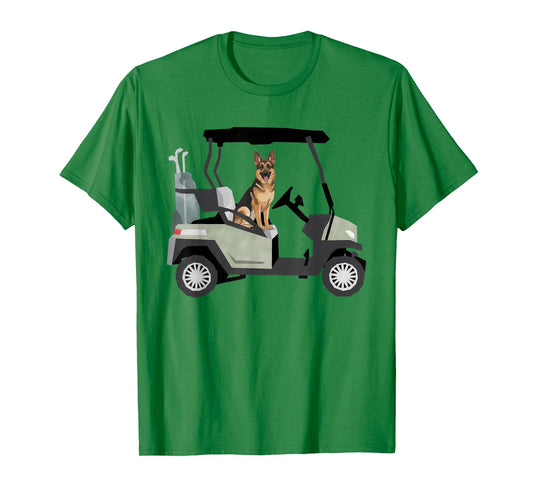 German Shepherd Dad Golf Car Golfing Golfer Sport Game Day T-Shirt