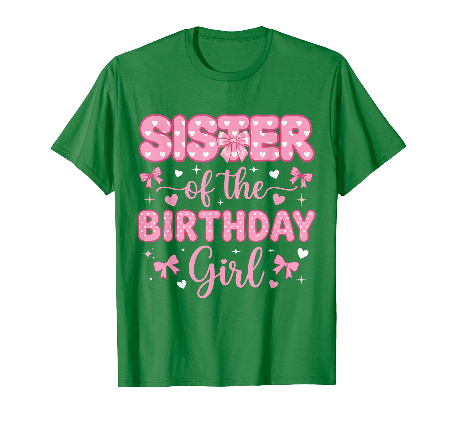 Sister of Birthday Girl Coquette Bow Party Family Matching T-Shirt