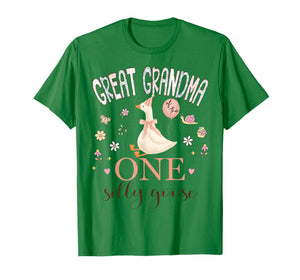 Great Grandma of The One Silly Goose 1st Birthday Girl T-Shirt