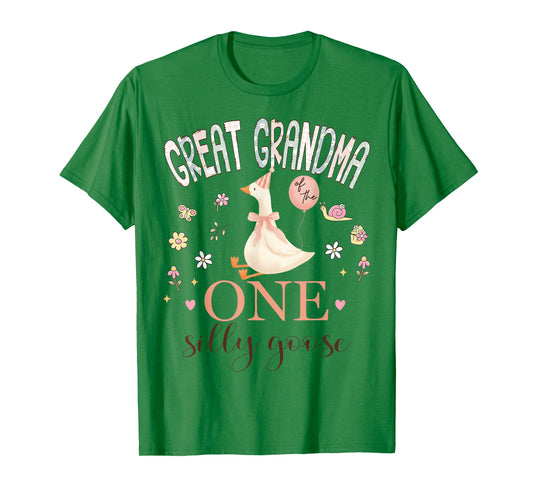 Great Grandma of The One Silly Goose 1st Birthday Girl T-Shirt