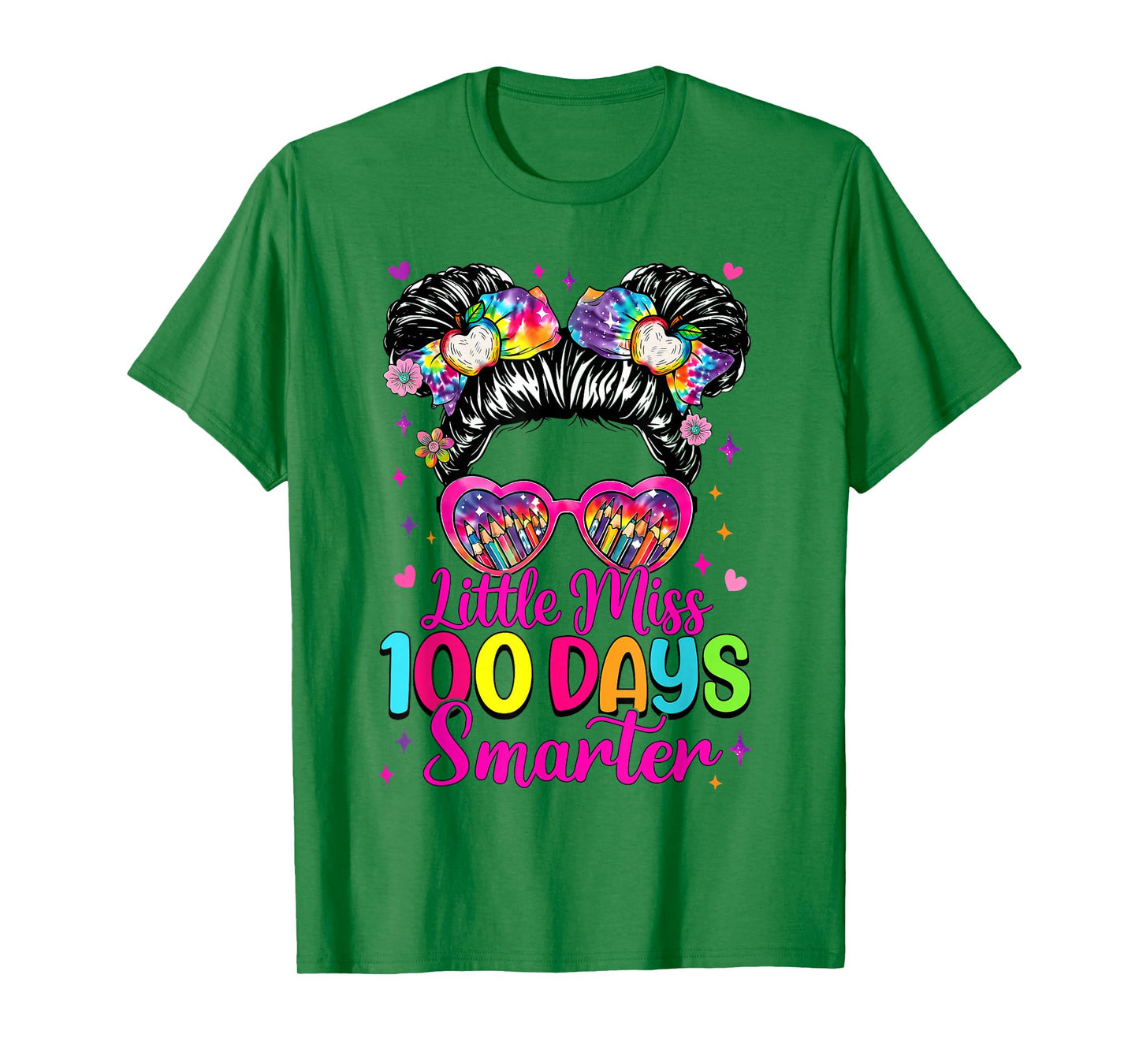 Little Miss 100 Days Smarter 100 Days of School Girls Kids T-Shirt