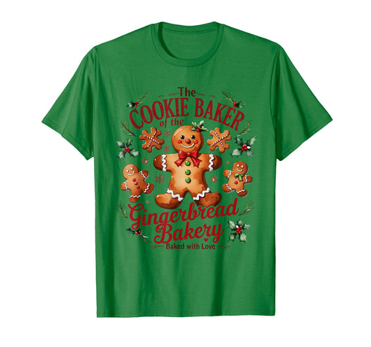 The Cookie Baker Gingerbread Bakery Christmas T-Shirt