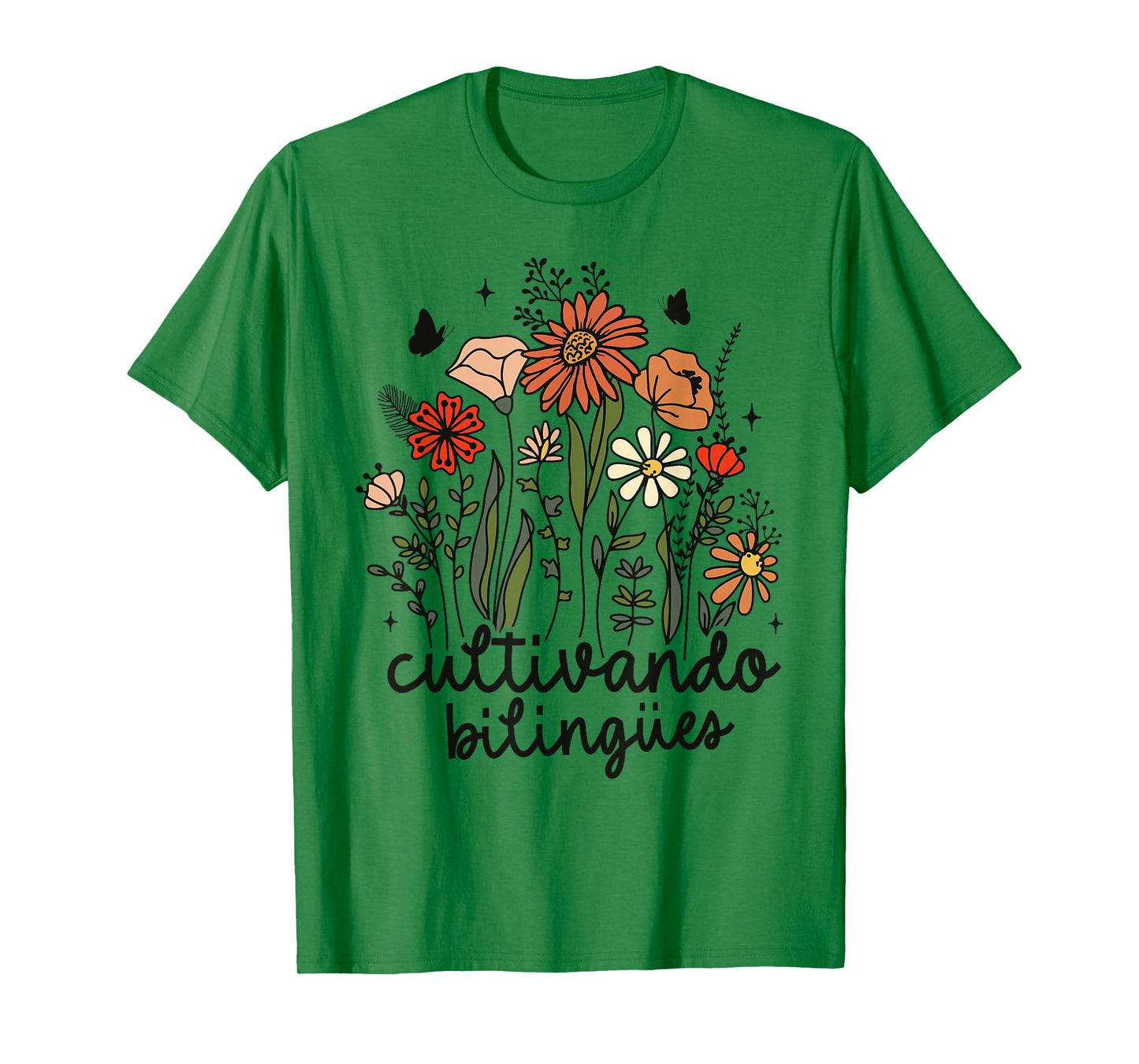 Maestra Wild Flower Cultivando Bilingues Spanish Teacher T-Shirt