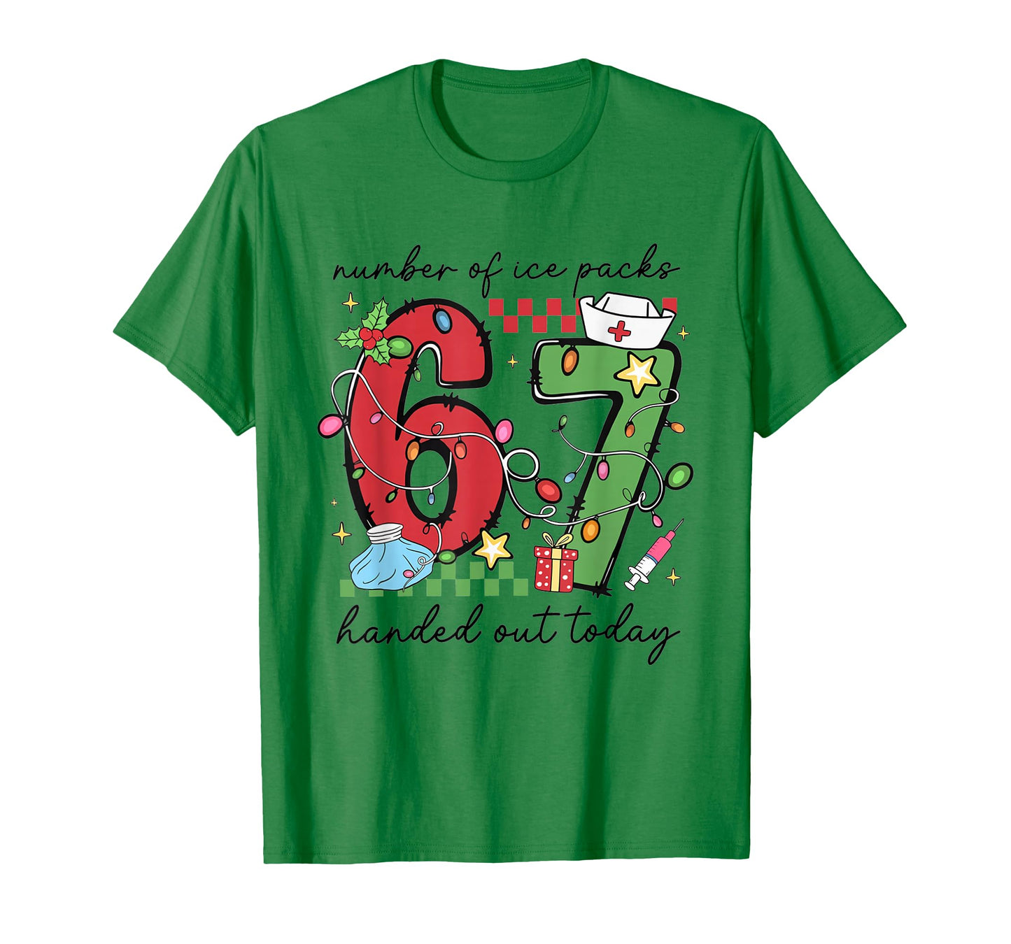 Funny 67 School Nurse Christmas Six Seven School Nursing T-Shirt