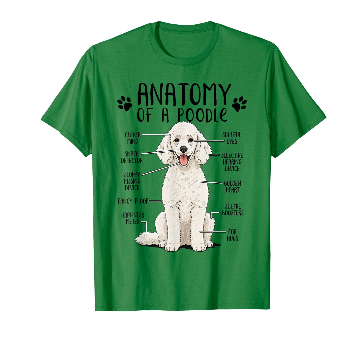 Funny Anatomy Poodle Dog Standard Poodle Owner White Poodle T-Shirt