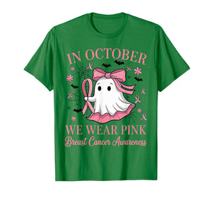 in October We Wear Pink Breast Cancer Awareness T-Shirt