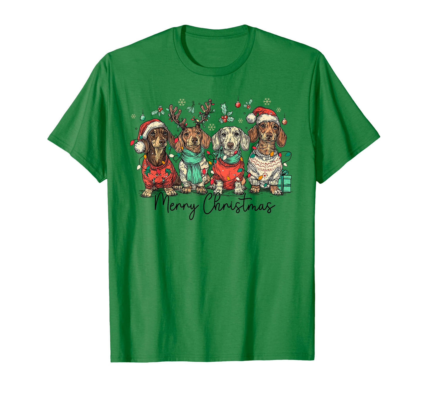 Merry Christmas Dachshund Dog Xmas Holiday Pet Lover T-Shirt