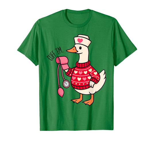 Funny Cuff 'Em Goose Nurse Goose ER Nurse Valentines Day T-Shirt