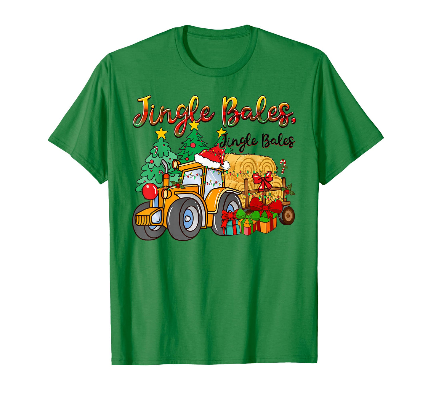 Jingle Bales Tractor Farm Christmas Pun T-Shirt