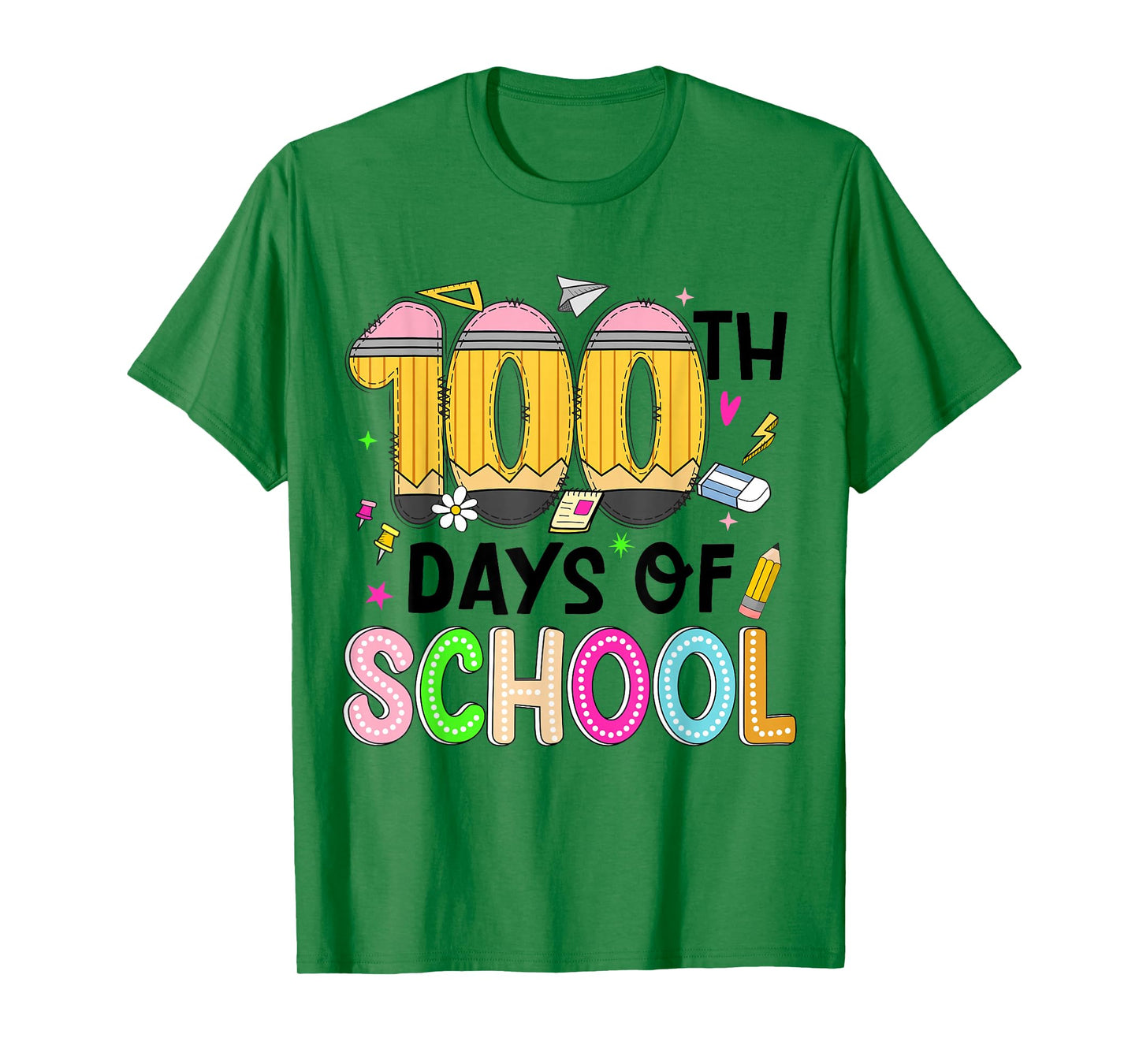 Kids 100 Days of School Pencil 100th Day of School Teachers T-Shirt