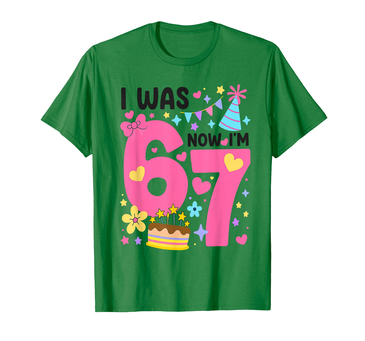 I was 6 Now I'm 7 Year Old Birthday 7th Kids Coquette Bow 67 T-Shirt