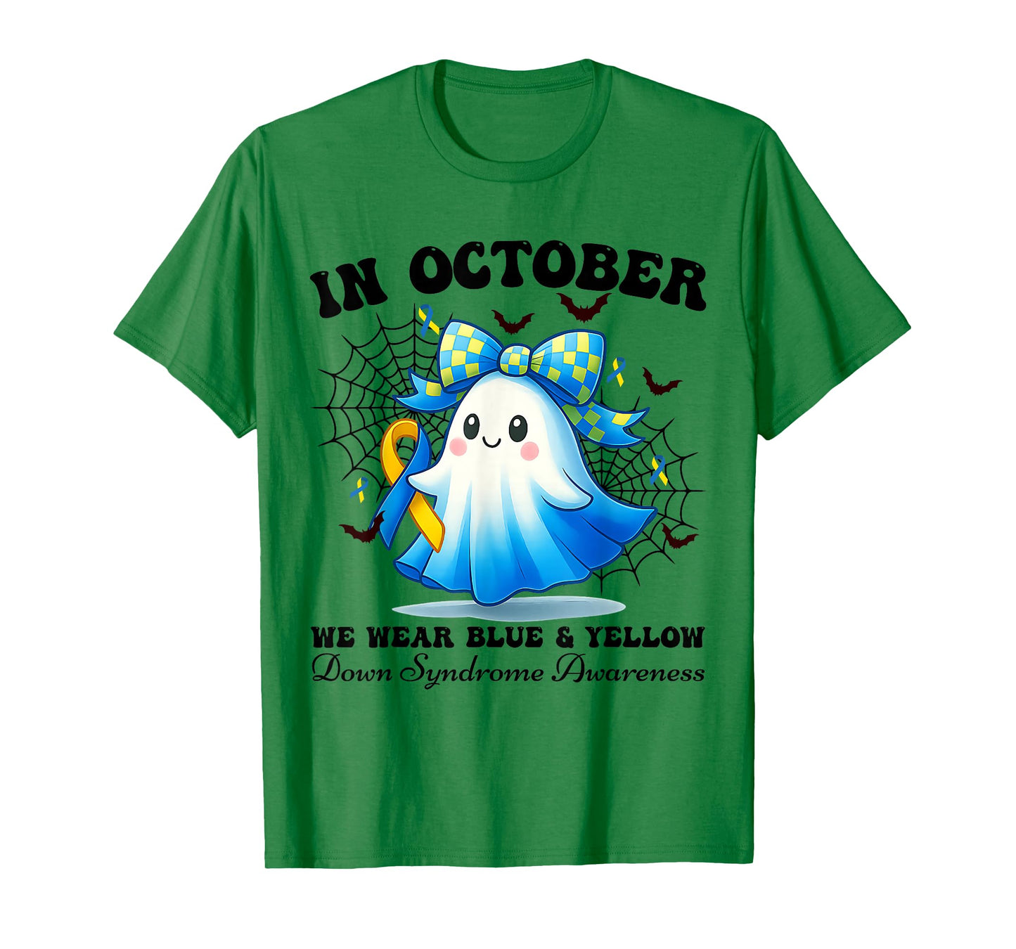 in October We Wear Blue and Yellow Down Syndrome Awareness T-Shirt
