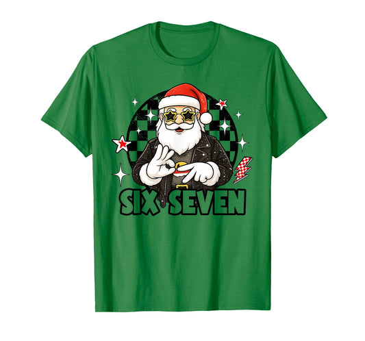 67 Meme Xmas Six Seven Santa 6 7 Christmas Men Women Kids T-Shirt