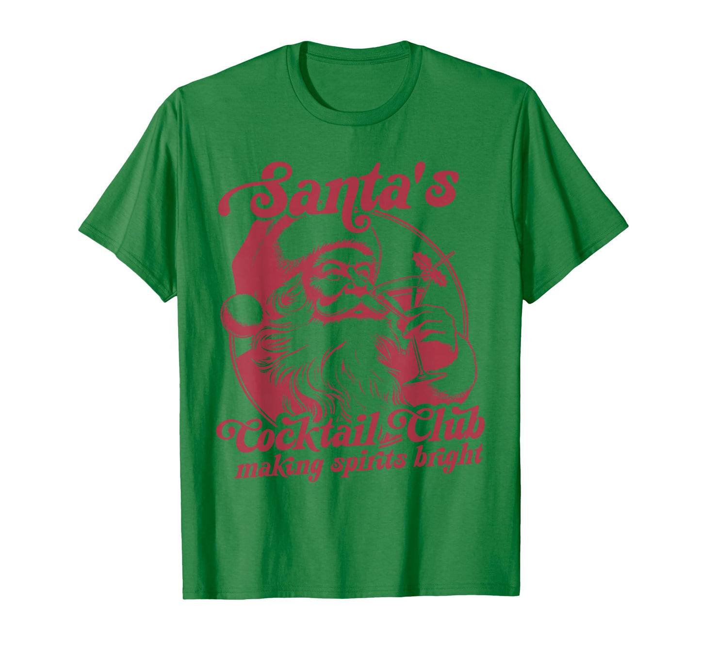 Vintage Retro Santa's Cocktail Club Festive Holiday Season T-Shirt