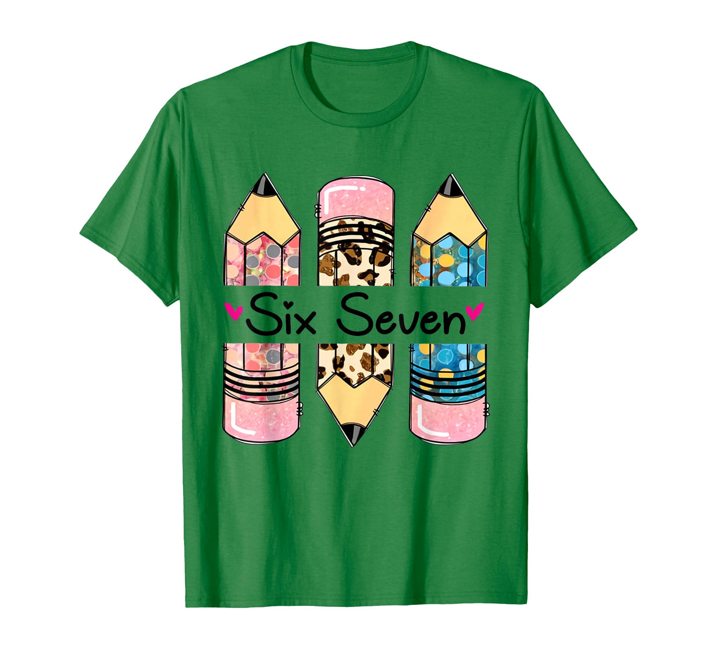 Six Seven 6 7 Meme 67 Teacher Design for Women Girls T-Shirt
