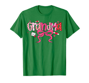 Grandma Valentine Cute Heart Valentines Day Coquette Bow T-Shirt