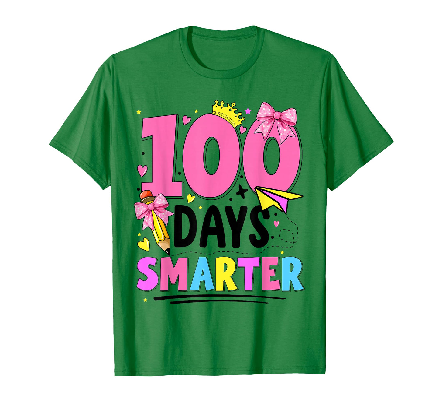 Girls 100 Days of School Coquette Bow 100th Day of School T-Shirt