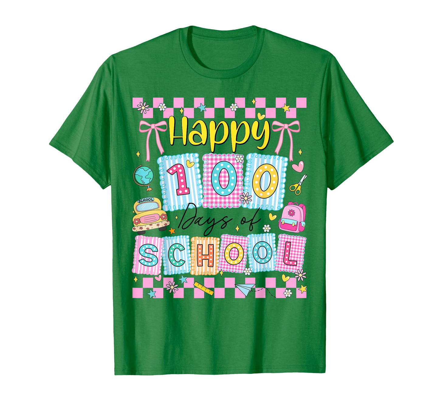 Happy 100 Days of School Coquette 100th Day of School Girls T-Shirt