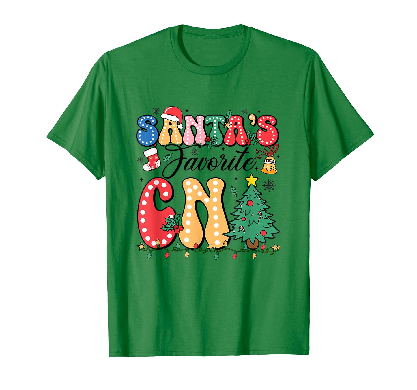 Funny Santa's Favorite CNA Christmas Nursing Xmas T-Shirt
