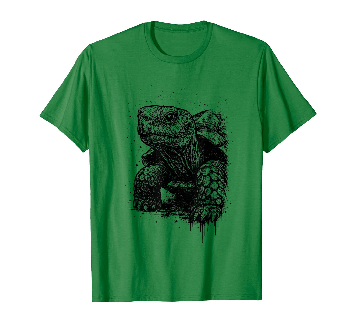 Tortoise Ink Art Grunge Edgy Wildlife Nature Portrait Turtle T-Shirt