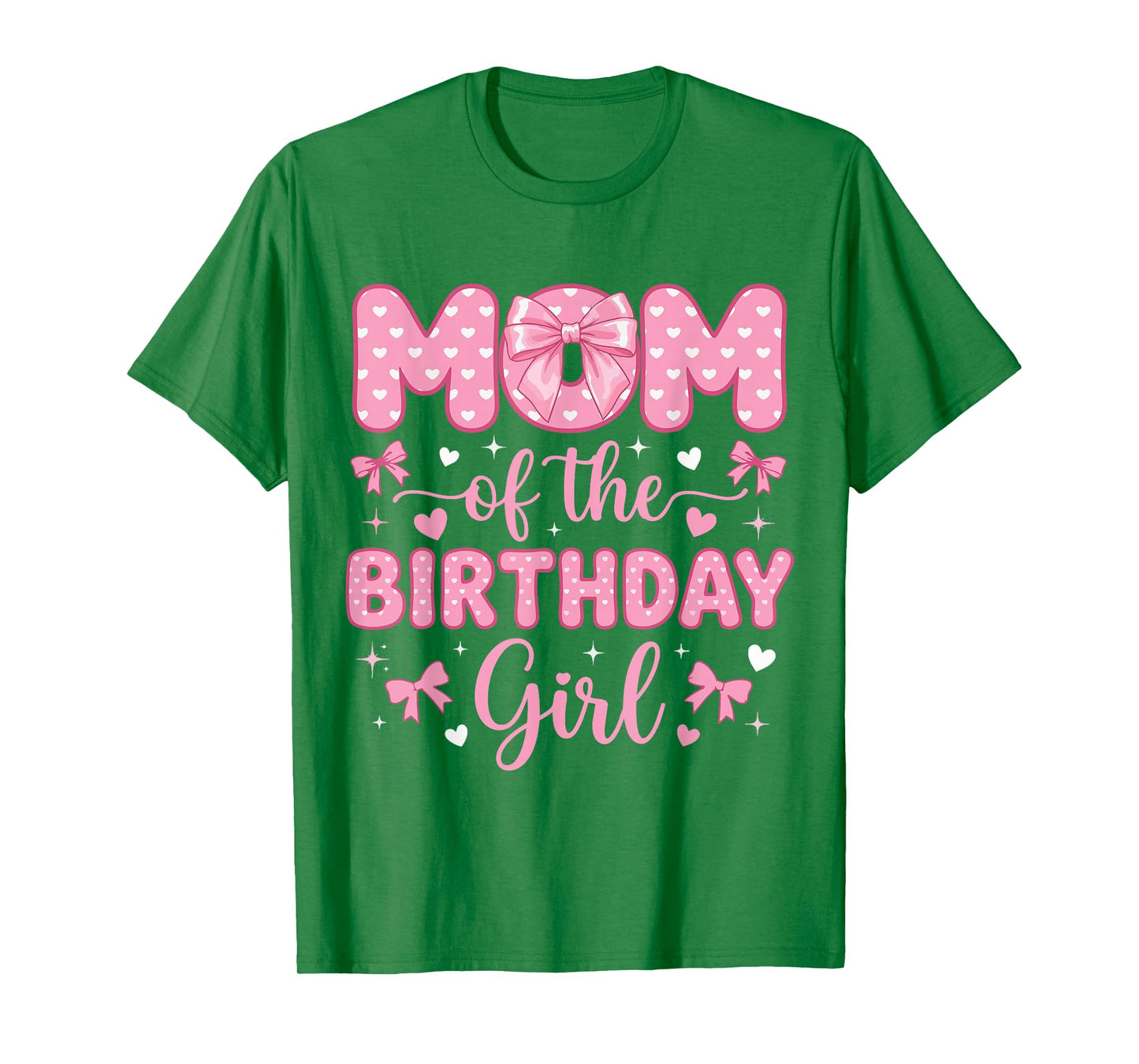 Mom of The Birthday Girl Coquette Bow Party Family Matching T-Shirt