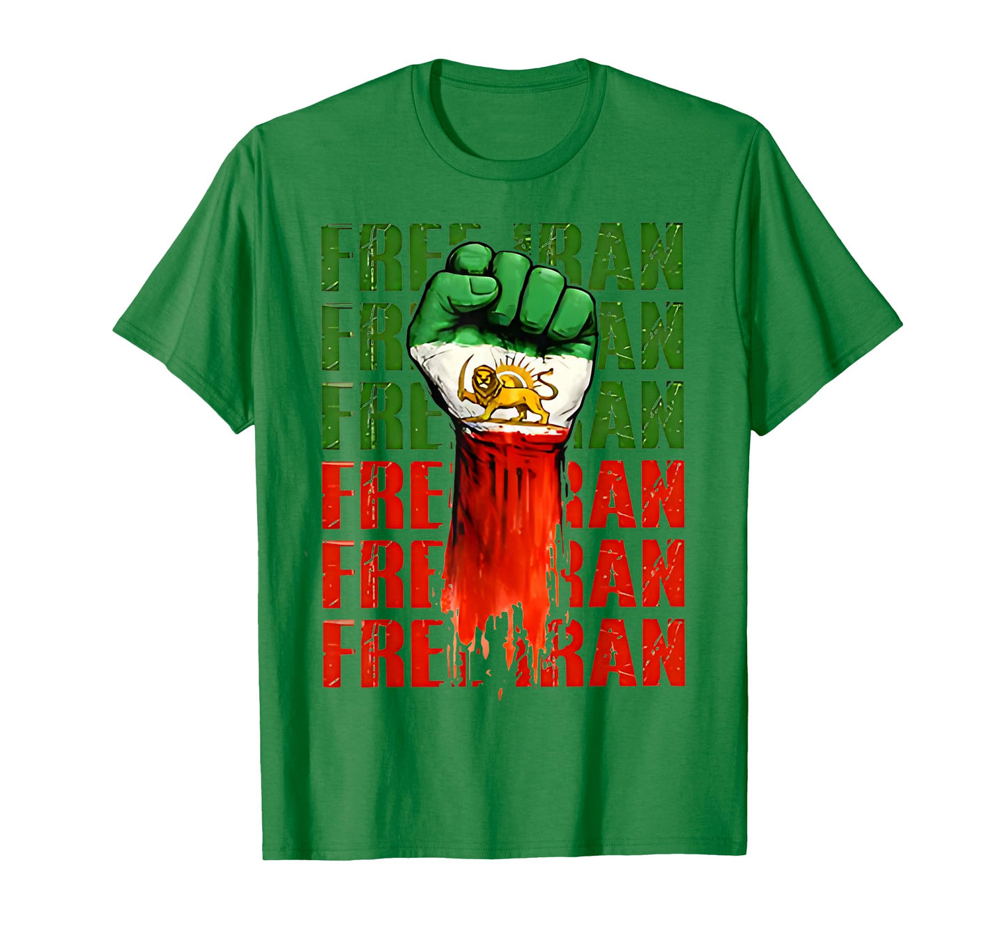 Free Iran Symbol Flag Heartbeat Freedom Love T-Shirt