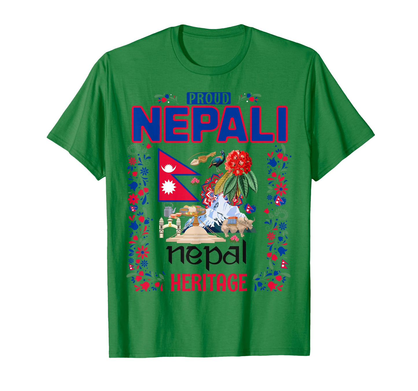 Nepal Culture Outfit Idea for Men Nepalese Nepali Flag T-Shirt