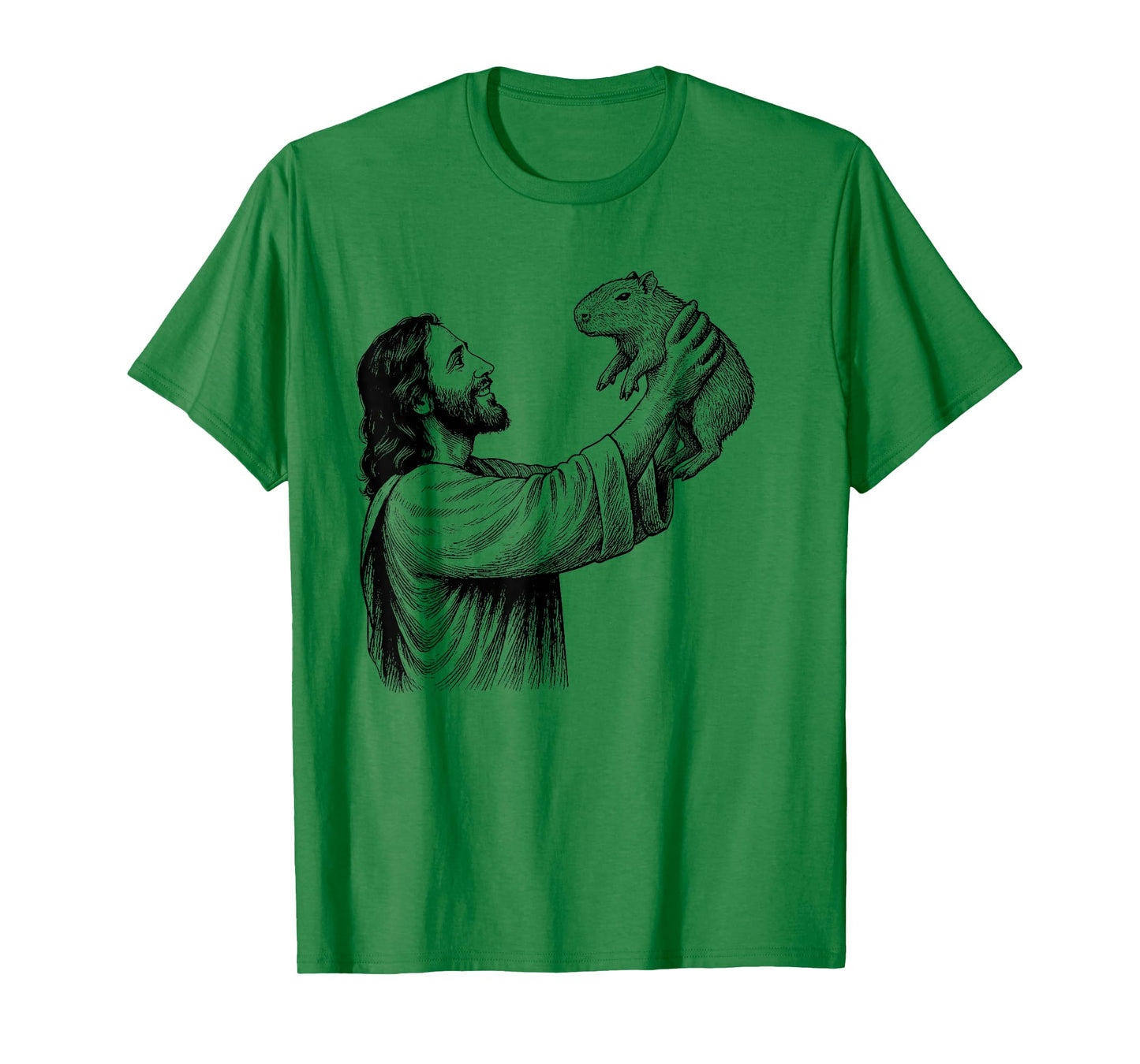 Jesus Holding Capybara Christian T-Shirt