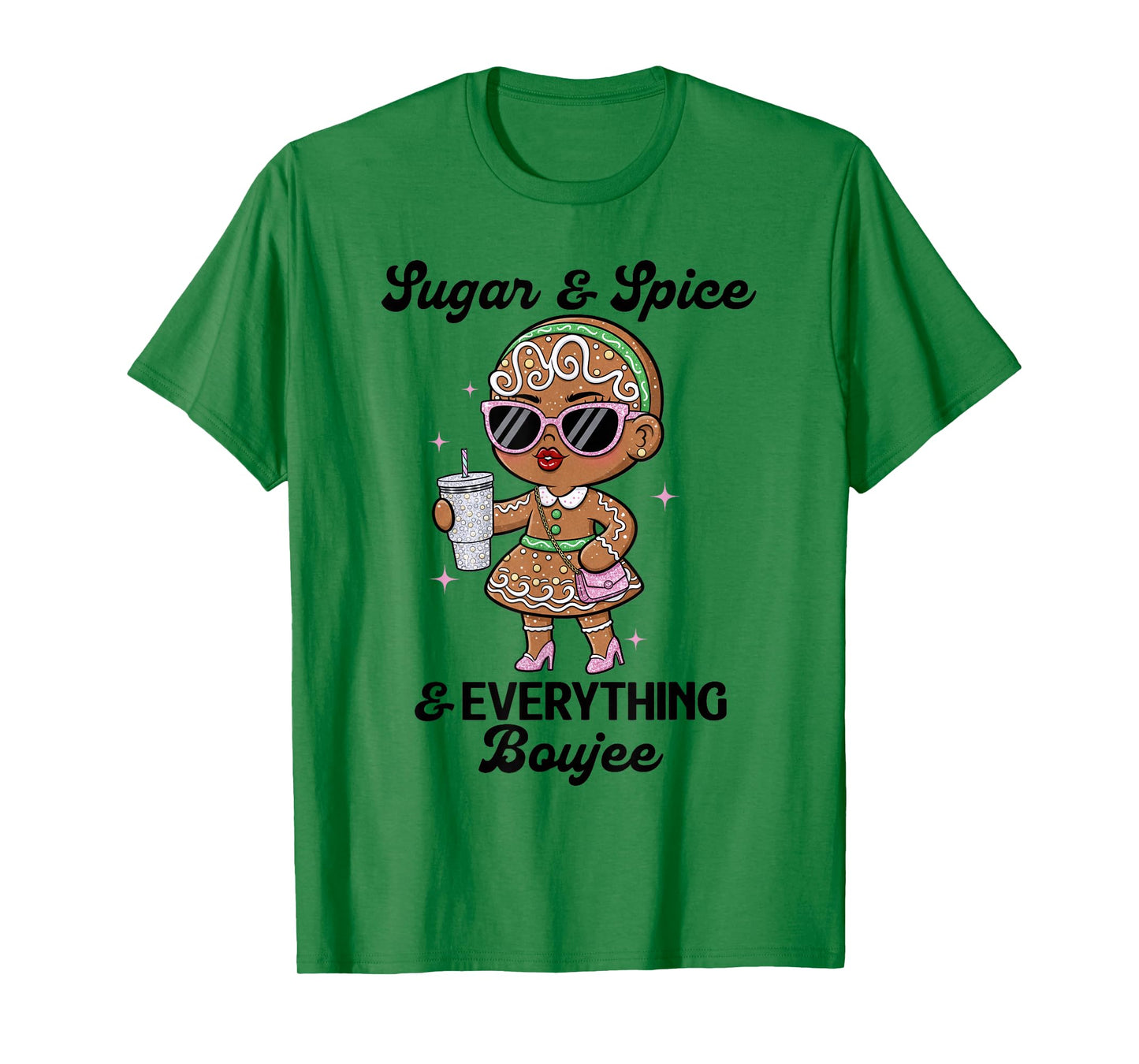 Sugar & Spice & Everything Boujee Funny Christmas Graphic T-Shirt