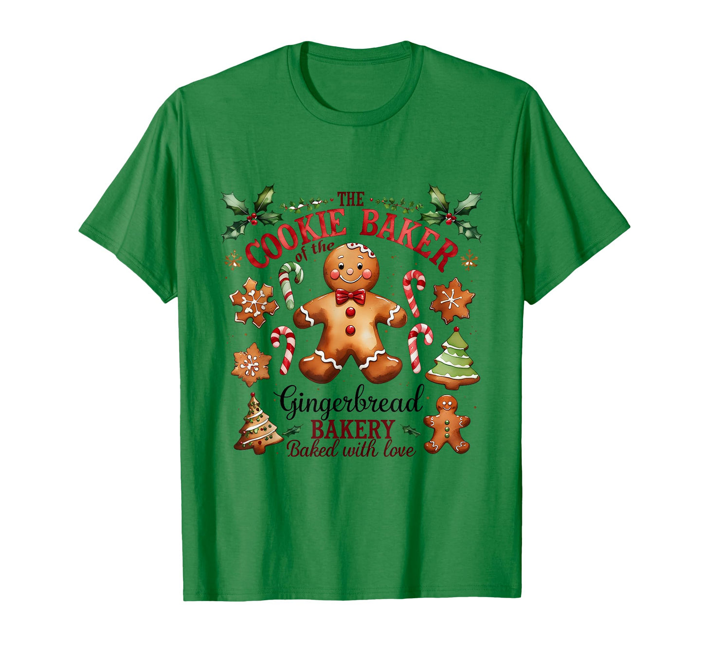 The Cookie Baker Gingerbread Bakery Christmas T-Shirt