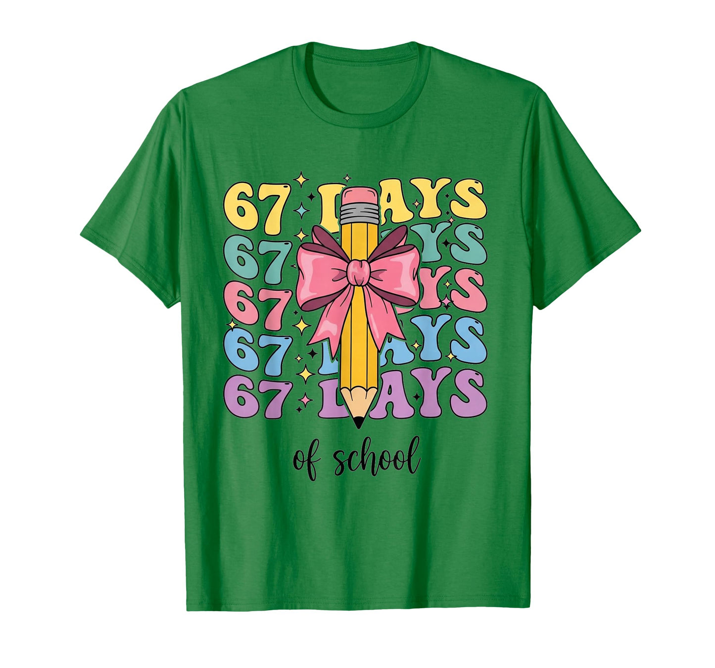 100 Days of School Truck 67th Day of School Six Seven Kids T-Shirt