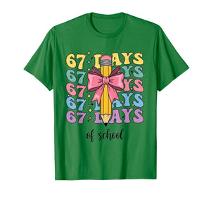 100 Days of School Truck 67th Day of School Six Seven Kids T-Shirt
