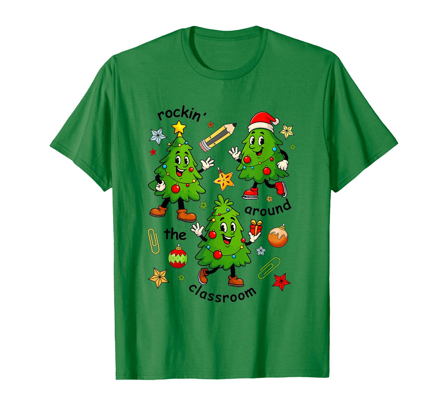 Rockin Around The Classroom Christmas Elementary Teacher T-Shirt