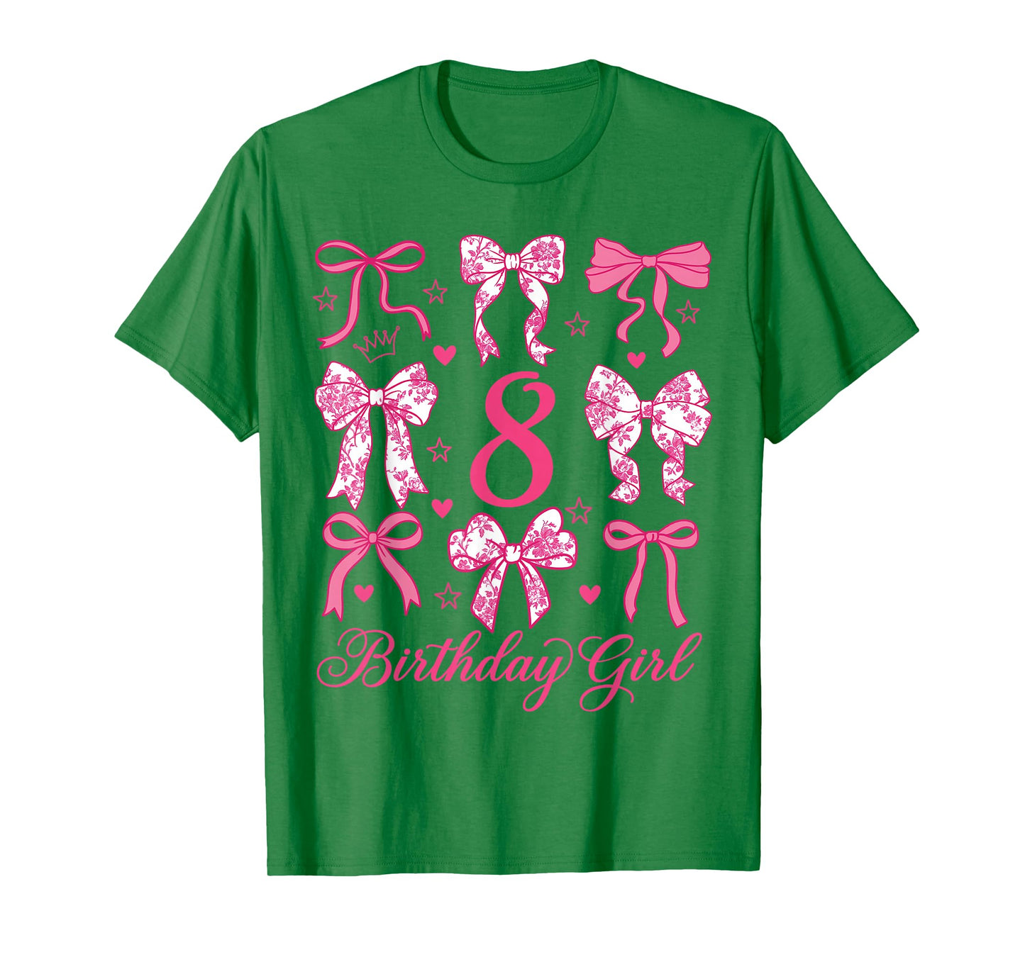 Cute It's My 8 Bday Coquette Bow 8th Birthday Girls T-Shirt
