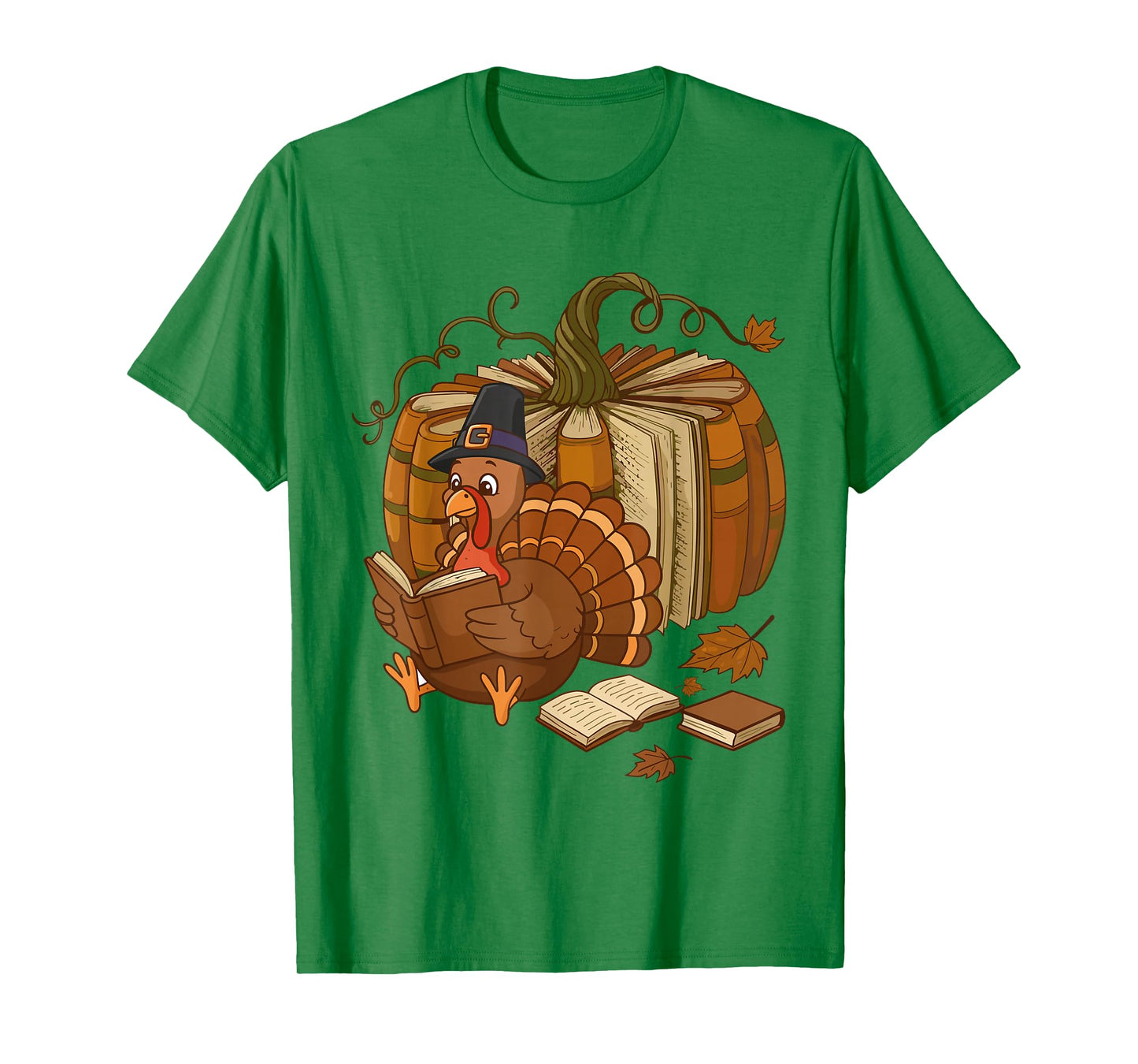 Funny Turkey Reading Book Thanksgiving Teacher Pumpkin Fall T-Shirt
