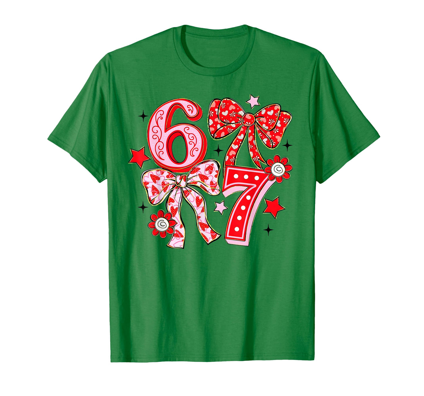 Valentine Funny Six Seven 6 7 Meme Slang Men Women Boy Girl T-Shirt