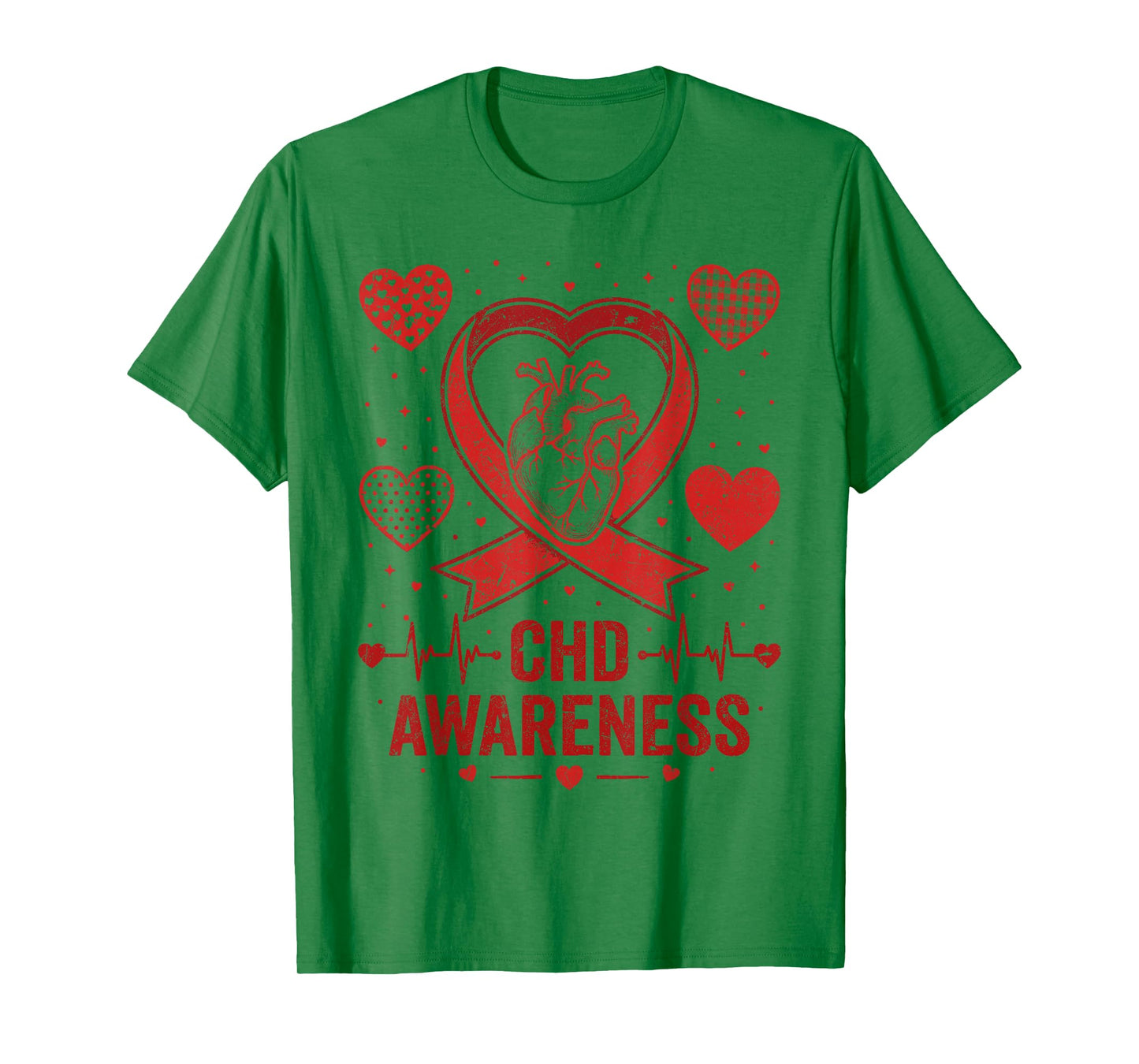 CHD Awareness Wear Red Congenital Heart Defect Ribbon T-Shirt