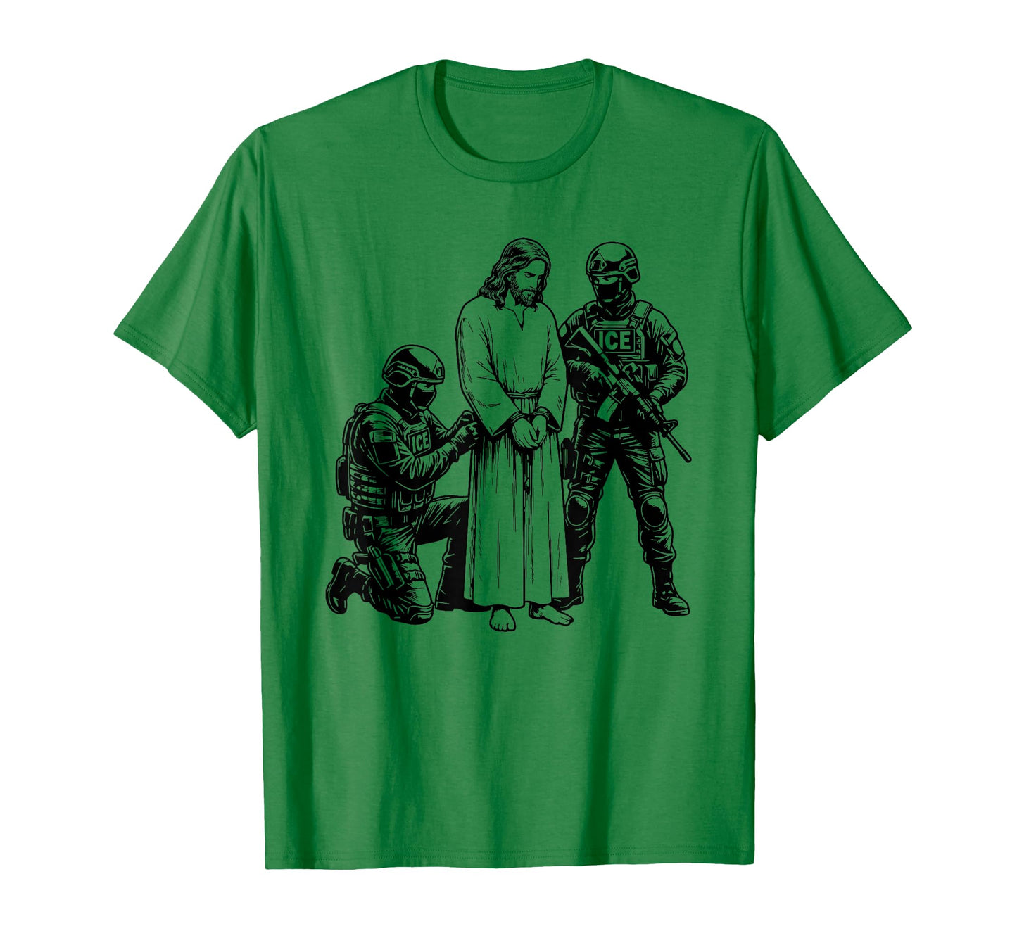Anti ICE Jesus Arrested Parody T-Shirt