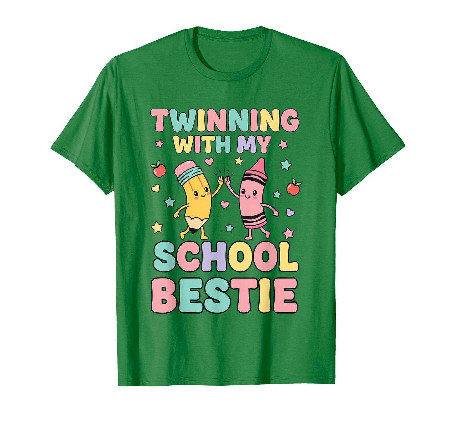 Twinning with My School Bestie Cute Matching Friend Twin Day T-Shirt