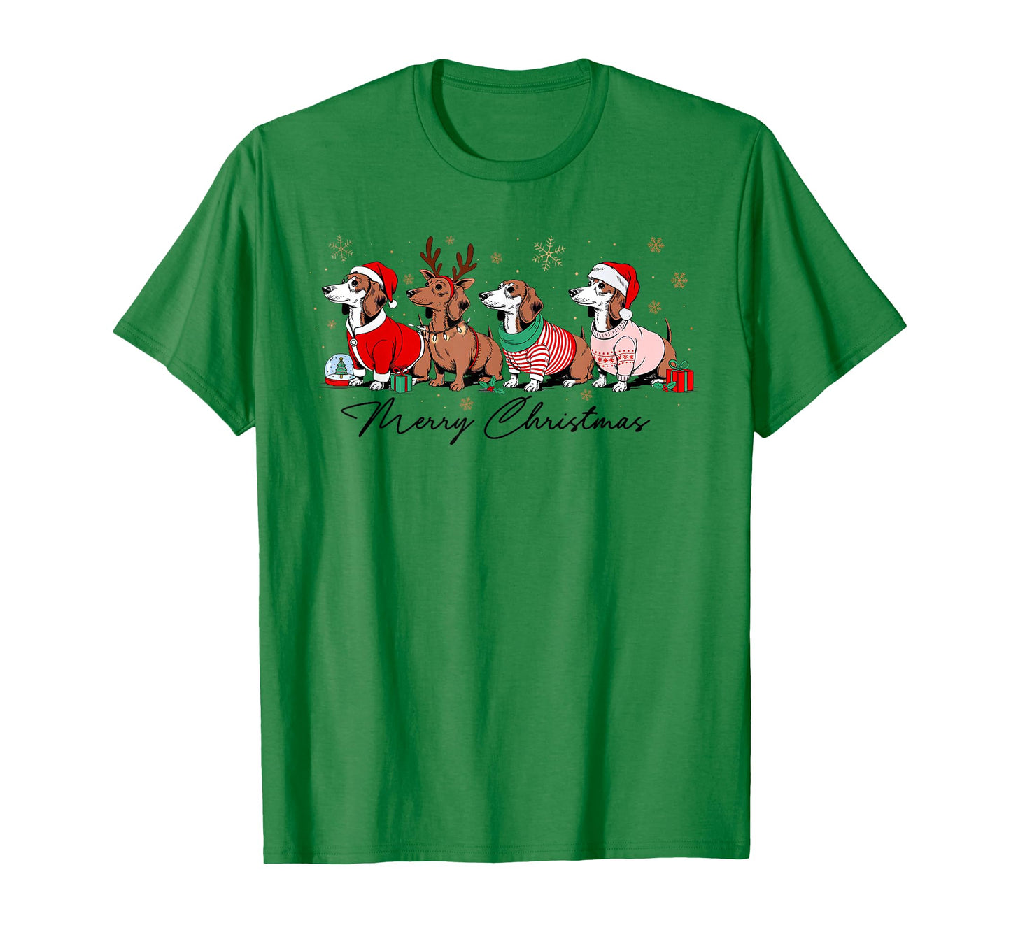 Christmas Funny Weenie Dog Dachshund Cute Merry Xmas Holiday T-Shirt