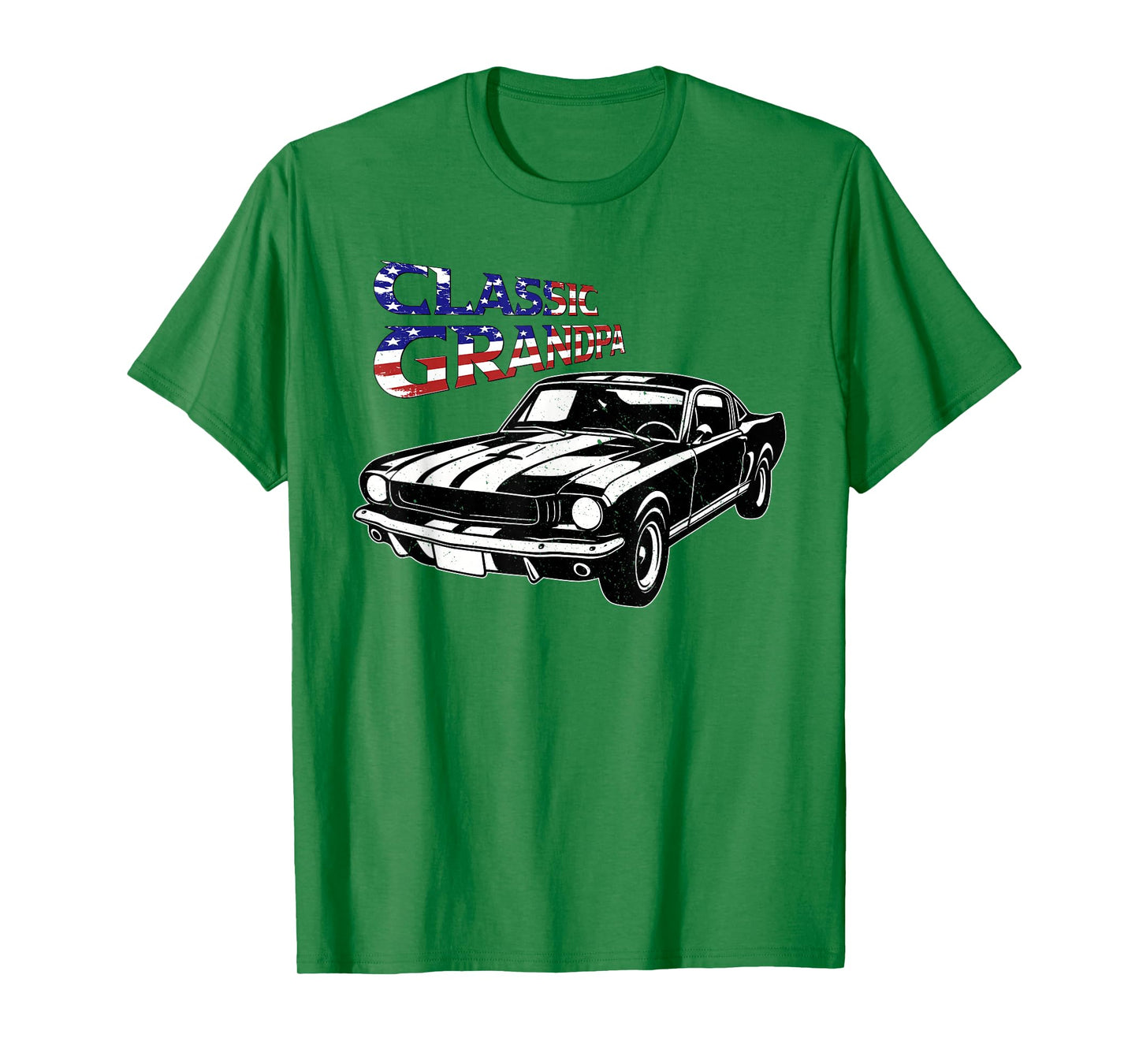 Car Classic Grandpa US Flag Funny Mens Grandfather Dad T-Shirt