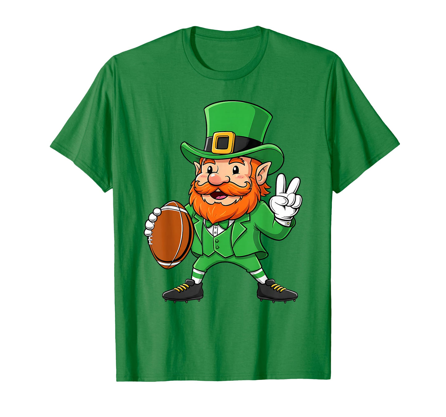 St Patricks Day Football Funny Leprechaun Kids Men Boys T-Shirt
