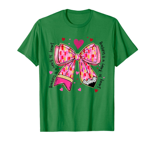 Coquette Bow Leopard Hearts Valentine Day Women Girl Girly T-Shirt