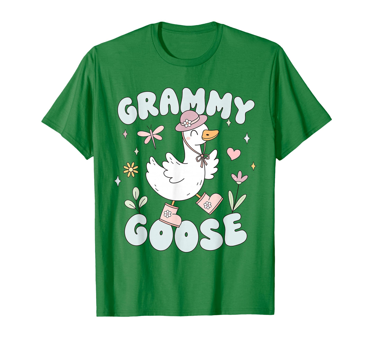 Retro Grammy Goose Cute Silly Goose Grandma Boho Floral T-Shirt